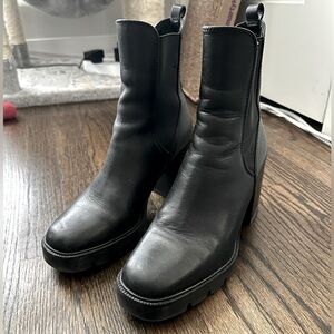 Sam Edelman Rollins Black Leather Heeled Boots